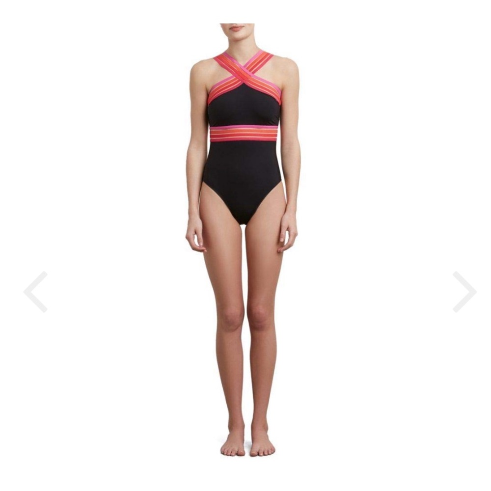 Kenneth Cole New York High Neck One Piece Swimsuit